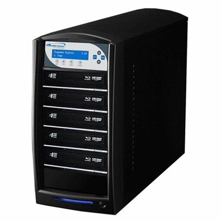 VINPOWER DIGITAL SharkBlu HDD to 5 Target Blu-ray DVD CD Disc Duplicator Tower with 500GB Hard Drive SharkBlu-S5T-BK